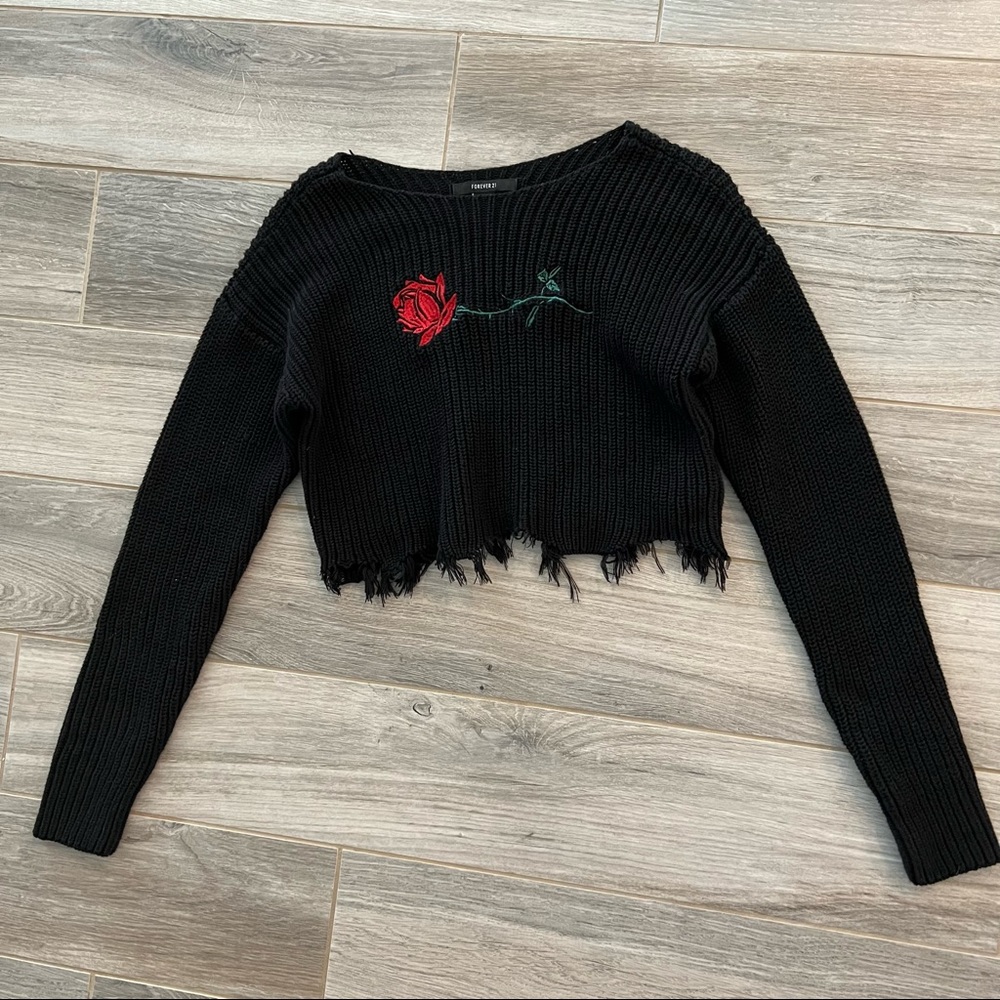 Black Cropped Sweater